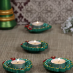 Green Diya set 4pc
